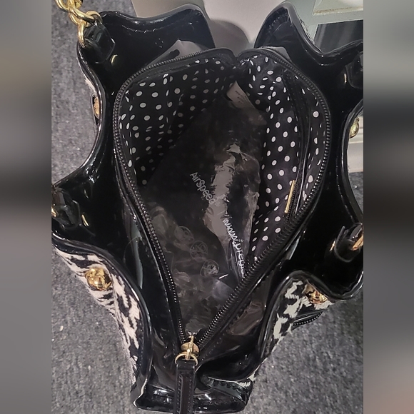 Houndstooth handbag with chain strap - Picture 1 of 5